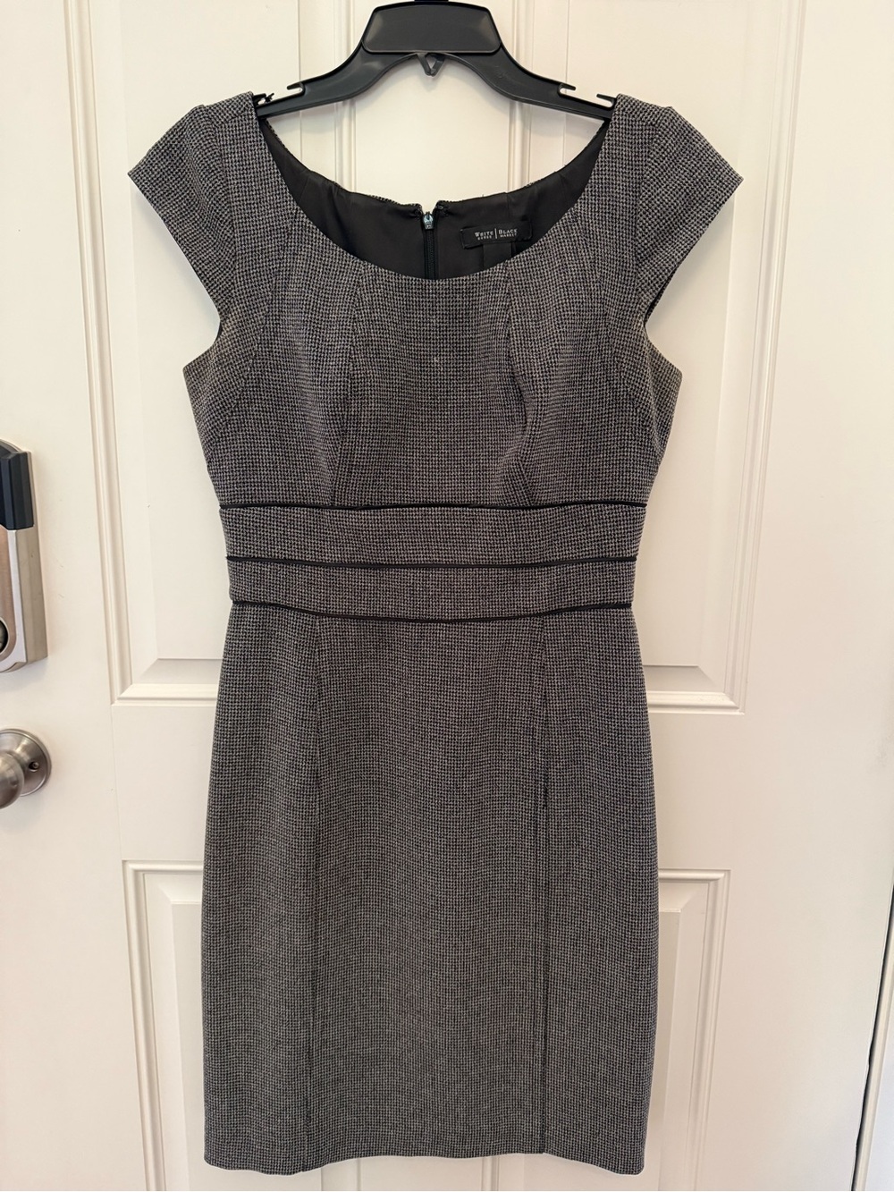 White House Black Market Gray Cap-Sleeve Sheath Dress